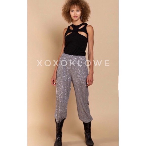 POL Sequin Pants Pull On Harem Style Relaxed Fit - Picture 6 of 16